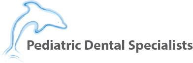 Pedatric Dental Specialist logo, has a dolphin